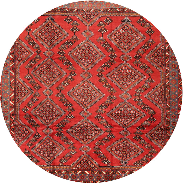 Round Traditional Red Persian Rug, tr2571