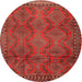 Round Traditional Red Persian Rug, tr2571