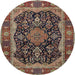 Square Machine Washable Traditional Brown Rug, wshtr2577