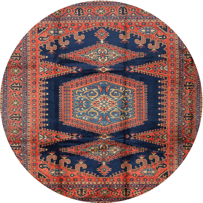 Square Machine Washable Traditional Saffron Red Rug, wshtr2578