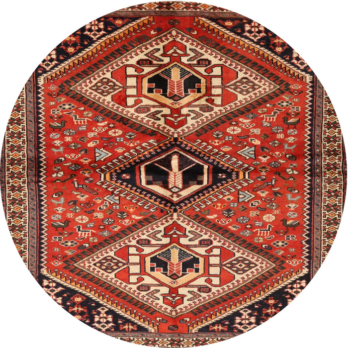 Square Machine Washable Traditional Tomato Red Rug, wshtr2581