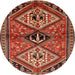 Round Traditional Red Persian Rug, tr2581