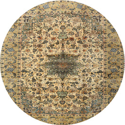 Square Machine Washable Traditional Red Brown Rug, wshtr2583