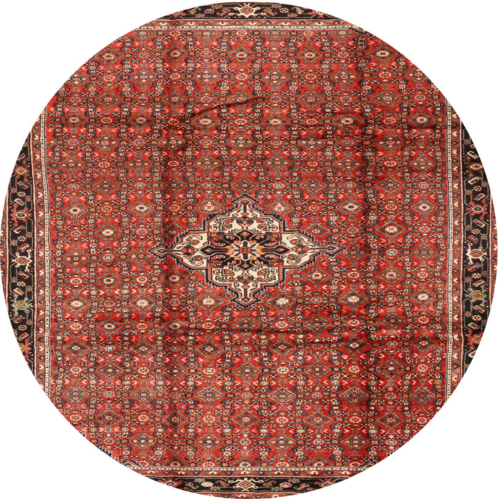 Round Traditional Orange Salmon Pink Persian Rug, tr2585