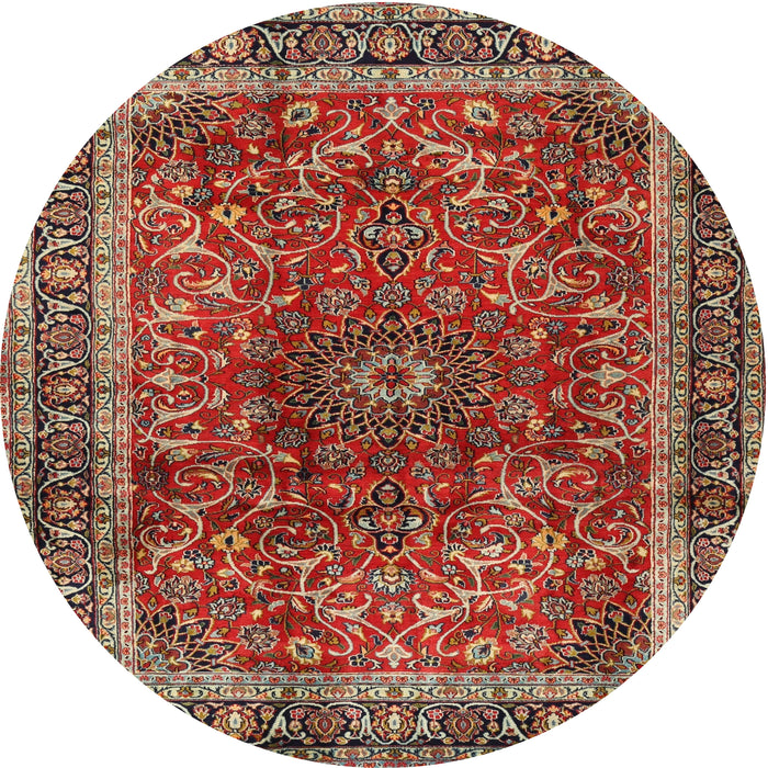Round Traditional Red Persian Rug, tr2589