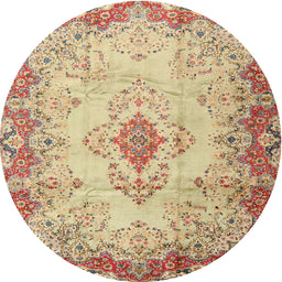 Square Machine Washable Traditional Brown Gold Rug, wshtr2590