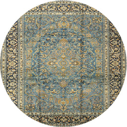Square Machine Washable Traditional Gray Rug, wshtr2593