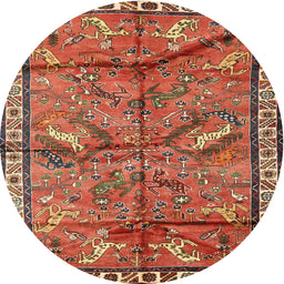 Square Machine Washable Traditional Peru Brown Rug, wshtr2595