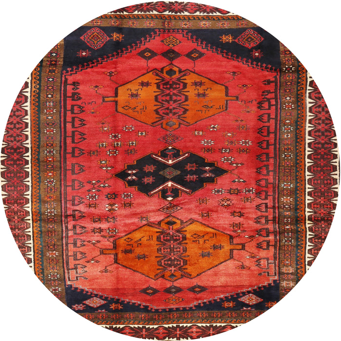 Square Machine Washable Traditional Red Rug, wshtr2596