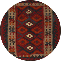 Square Machine Washable Traditional Dark Brown Rug, wshtr2599