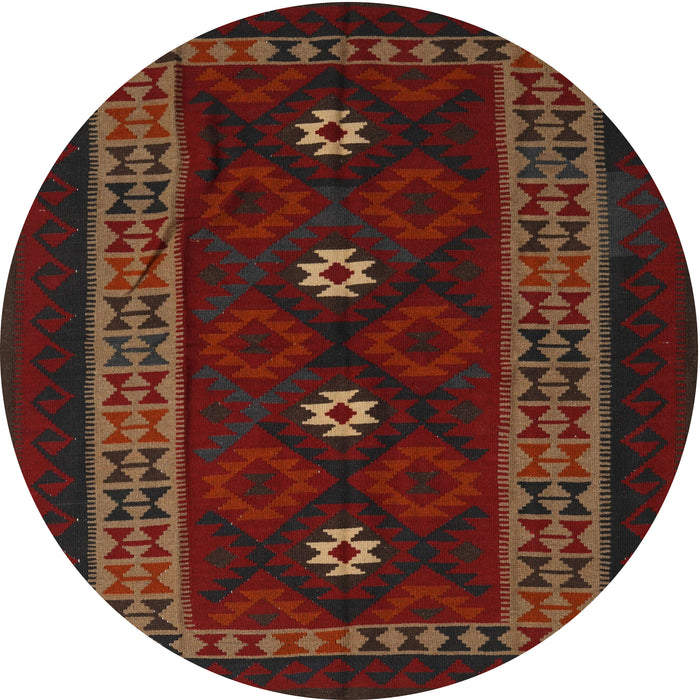 Square Machine Washable Traditional Dark Brown Rug, wshtr2599