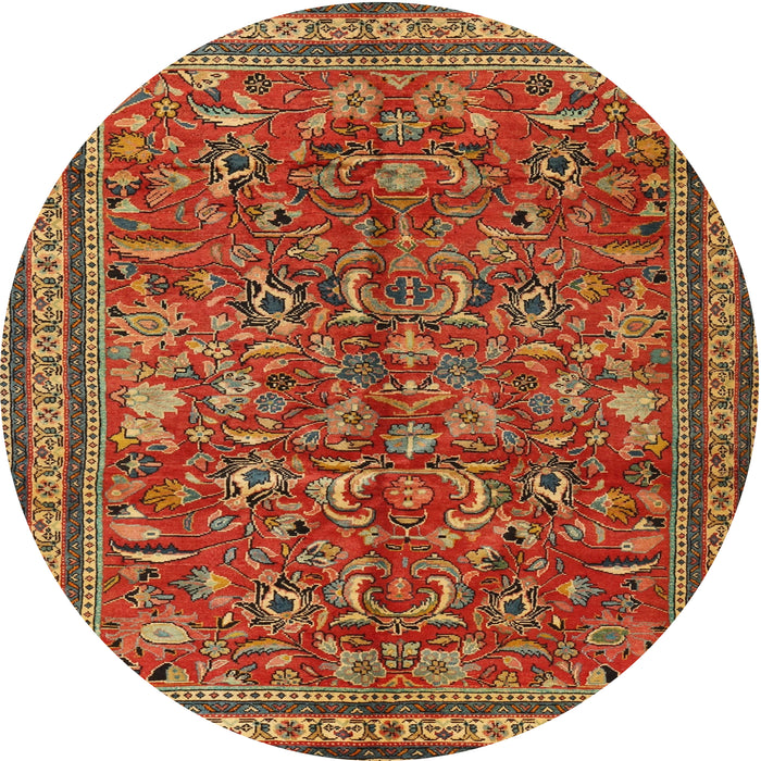 Square Machine Washable Traditional Tomato Red Rug, wshtr2600