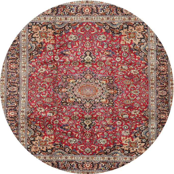 Round Traditional Camel Brown Persian Rug, tr2604