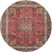 Square Machine Washable Traditional Camel Brown Rug, wshtr2604