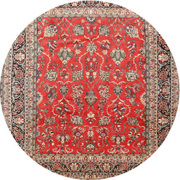 Square Machine Washable Traditional Red Rug, wshtr260