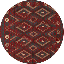 Round Traditional Red Southwestern Rug, tr2611