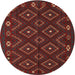 Round Traditional Red Southwestern Rug, tr2611