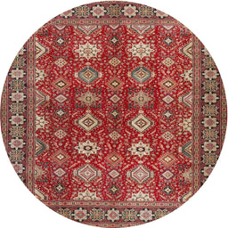 Square Machine Washable Traditional Tomato Red Rug, wshtr2612