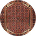 Round Traditional Rust Pink Persian Rug, tr2617