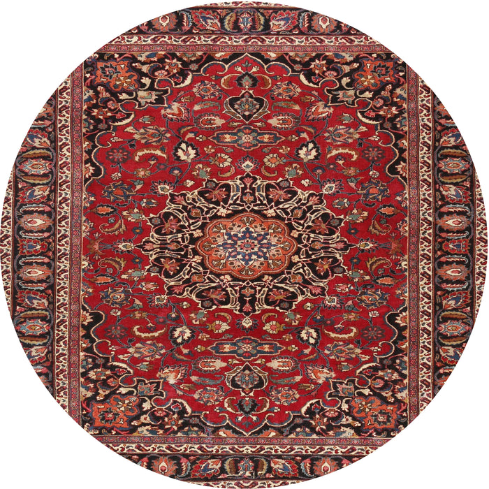 Round Traditional Rust Pink Persian Rug, tr2618