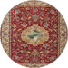 Round Traditional Red Persian Rug, tr2619
