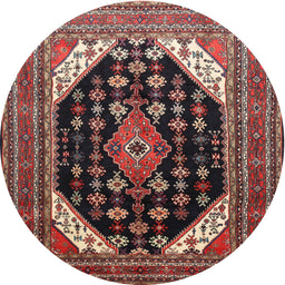 Square Machine Washable Traditional Orange Salmon Pink Rug, wshtr261