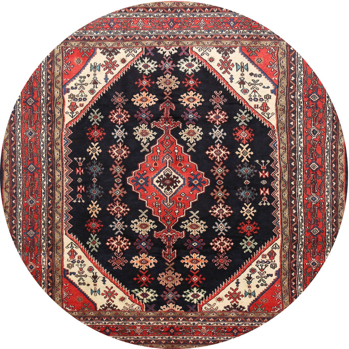 Square Machine Washable Traditional Orange Salmon Pink Rug, wshtr261