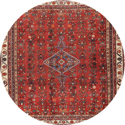 Round Traditional Orange Salmon Pink Persian Rug, tr2620