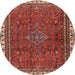 Round Traditional Orange Salmon Pink Persian Rug, tr2620