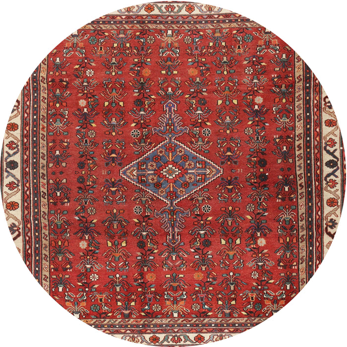 Square Machine Washable Traditional Orange Salmon Pink Rug, wshtr2620