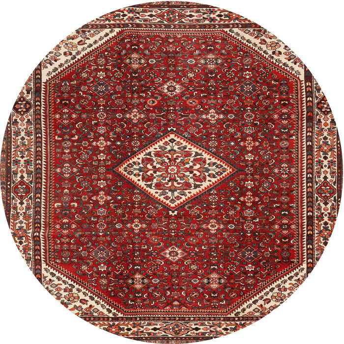 Round Traditional Orange Salmon Pink Medallion Rug, tr2621
