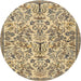 Round Traditional Brown Persian Rug, tr2622