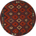 Square Machine Washable Traditional Dark Brown Rug, wshtr2624