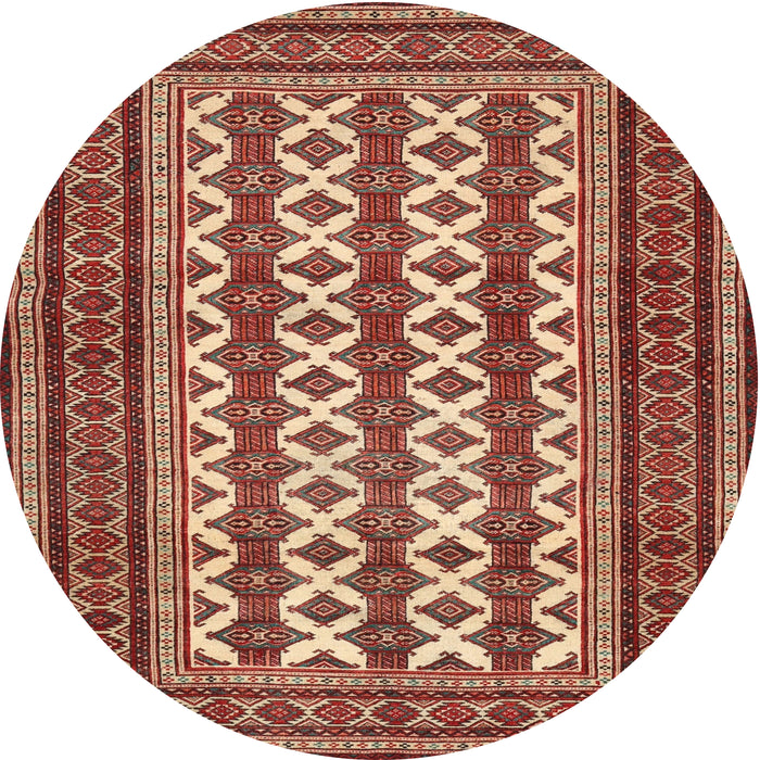 Square Machine Washable Traditional Tangerine Pink Rug, wshtr2628