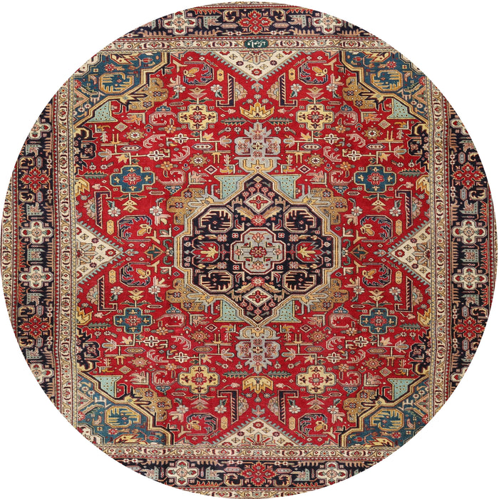 Round Traditional Red Persian Rug, tr2631