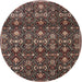 Square Machine Washable Traditional Night Red Rug, wshtr2635