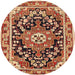 Round Traditional Sand Brown Persian Rug, tr2637