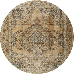 Square Machine Washable Traditional Brown Rug, wshtr2641