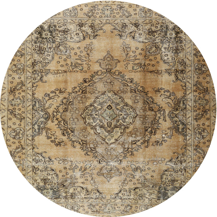 Square Machine Washable Traditional Brown Rug, wshtr2641