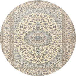Round Traditional Vanilla Gold Medallion Rug, tr2642