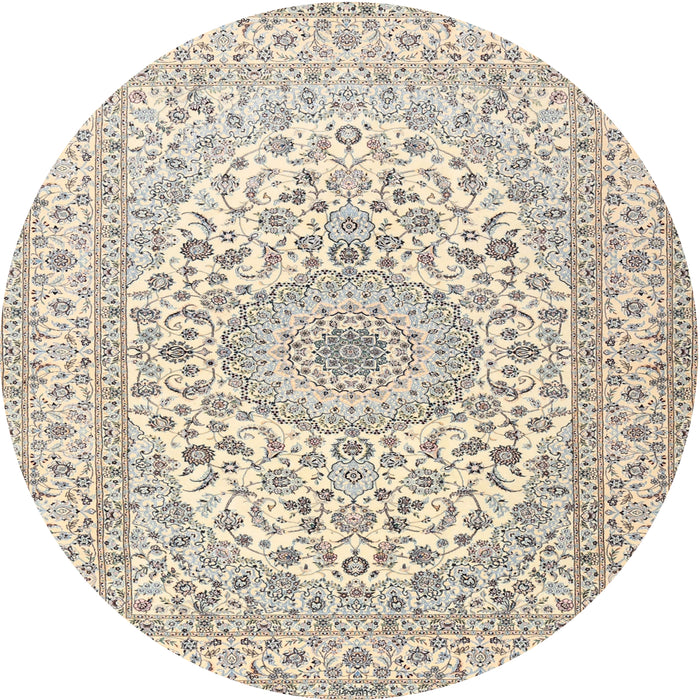 Square Machine Washable Traditional Vanilla Gold Rug, wshtr2642