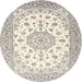 Round Traditional Gold Persian Rug, tr2645