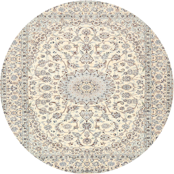 Round Traditional Rosy Brown Pink Medallion Rug, tr2647