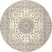 Round Traditional Pink Medallion Rug, tr2648