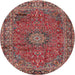 Square Machine Washable Traditional Tomato Red Rug, wshtr2651