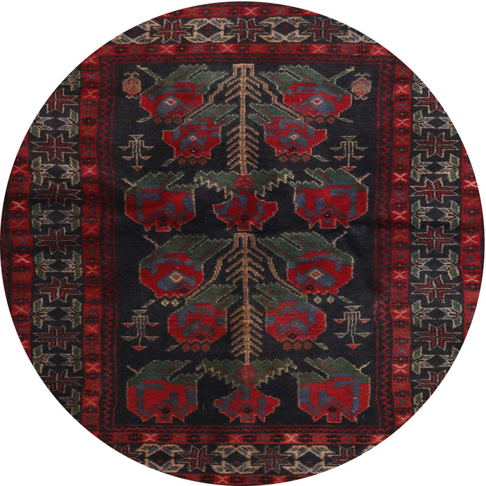 Square Machine Washable Traditional Deep Red Rug, wshtr2657