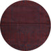 Round Traditional Saffron Red Persian Rug, tr2658