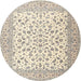 Round Traditional Vanilla Gold Persian Rug, tr2659