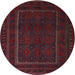 Square Machine Washable Traditional Burgundy Brown Rug, wshtr2662