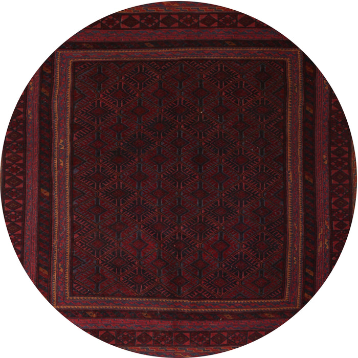 Round Traditional Red Southwestern Rug, tr2663
